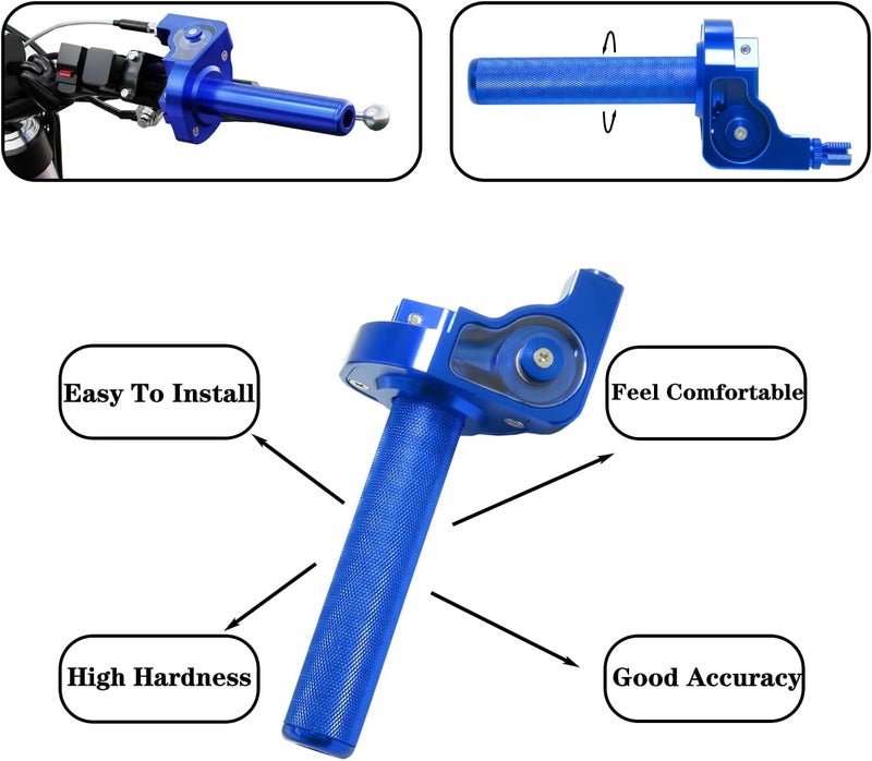 JXPANG Motorcycle Throttle Grip 7/8" 22mm CNC Aluminum Quick Twister with Throttle Cable for KLX CR CRF EXC XR CRF50 CRF230 50 110 125 230 250 Dirt Pit Bike Motocross Motorbike Quad ATV - Image 3